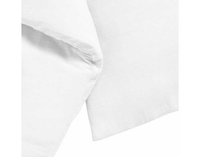 LE LIT DE MON B�B� Housse de Couette B�b� Double Gaze de Coton - Blanc  100x140 cm (2)