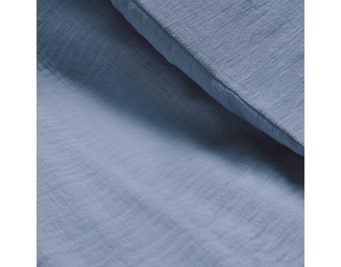 LE LIT DE MON BB Taie d'Oreiller Bb Double Gaze de Coton - Bleu Gris 40x60 cm (2)
