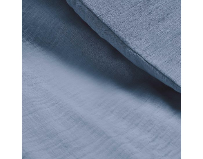LE LIT DE MON BB Housse de Couette Bb Double Gaze de Coton - Bleu Gris 100x140 cm (2)