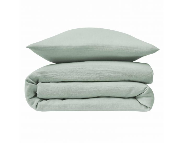 LE LIT DE MON B�B� Housse de Couette B�b� Double Gaze de Coton - Vert Emeraude 100x140 cm (1)