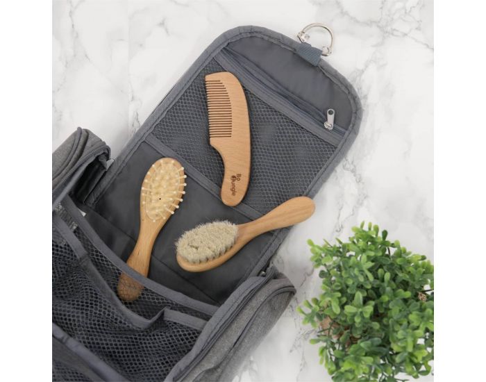BO JUNGLE Set Brosses et Peigne en Bois Naturel pour B�b� (3)