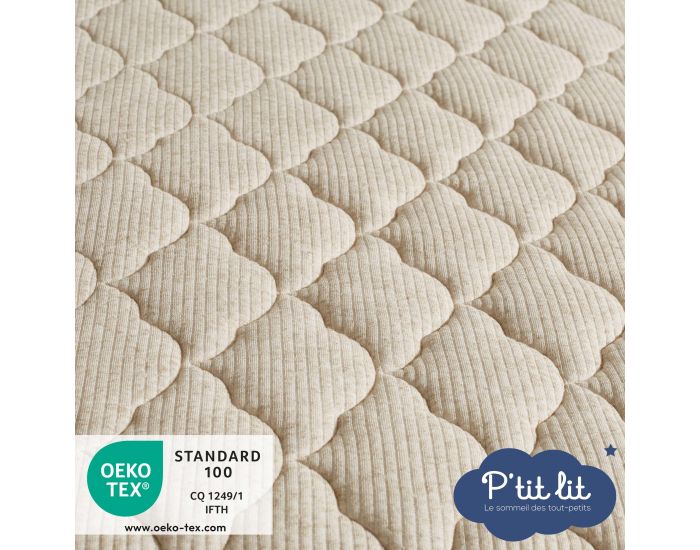 P'TIT LIT Matelas B�b� Authentique - Lin d'Origine V�g�tale - R�versible et D�houssable - 12 cm (3)