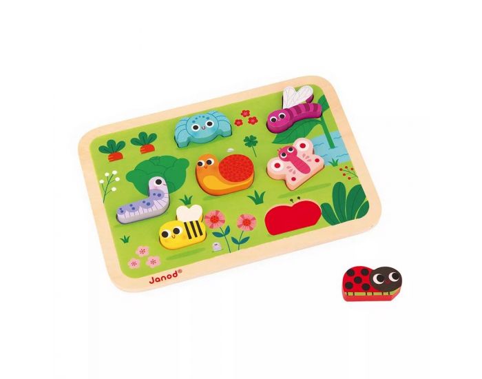 JANOD Chunky Puzzle en Bois - Jardin - Ds 18 mois  (1)