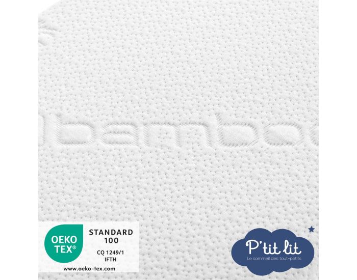 P'TIT LIT Matelas de Couffin Bamboo - R�versible - 72x32 cm - 4 cm (2)