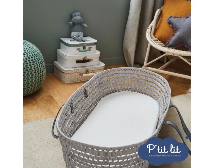 P'TIT LIT Matelas de Couffin Bamboo - R�versible - 72x32 cm - 4 cm (4)