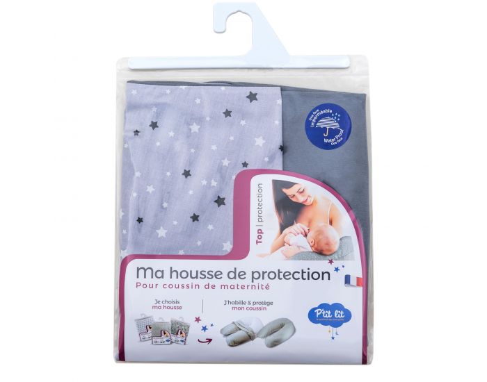 P'TIT LIT Housse de Coussin de Grossesse et d'Allaitement - Etoiles  (1)
