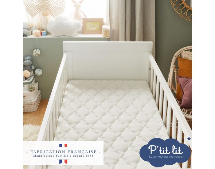 P'TIT LIT Matelas B�b� Bamboo - R�versible et D�houssable - 12 cm (5)