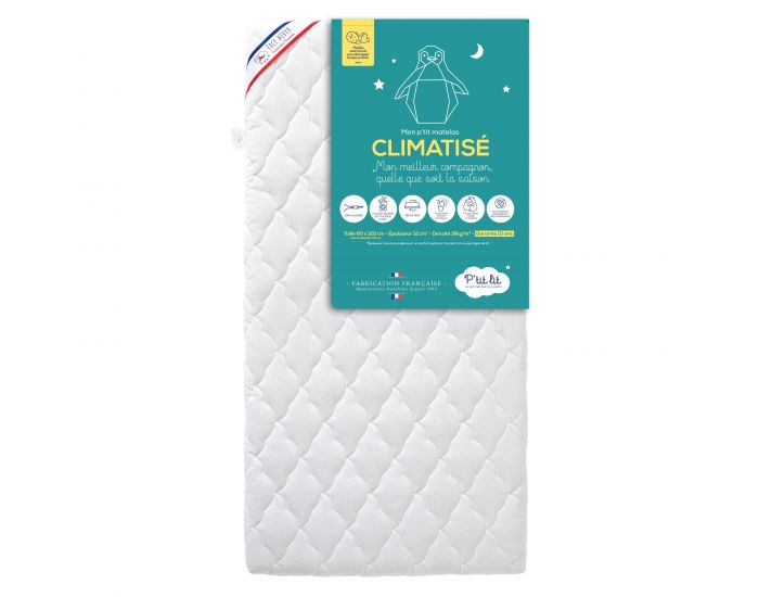 P'TIT LIT Matelas B�b� Climatis� - R�versible et D�houssable - 10 cm (1)
