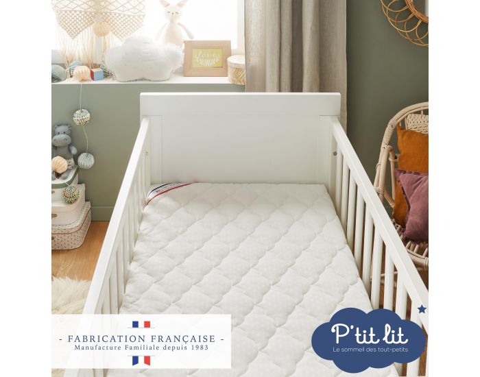P'TIT LIT Matelas B�b� Climatis� - R�versible et D�houssable - 10 cm (5)