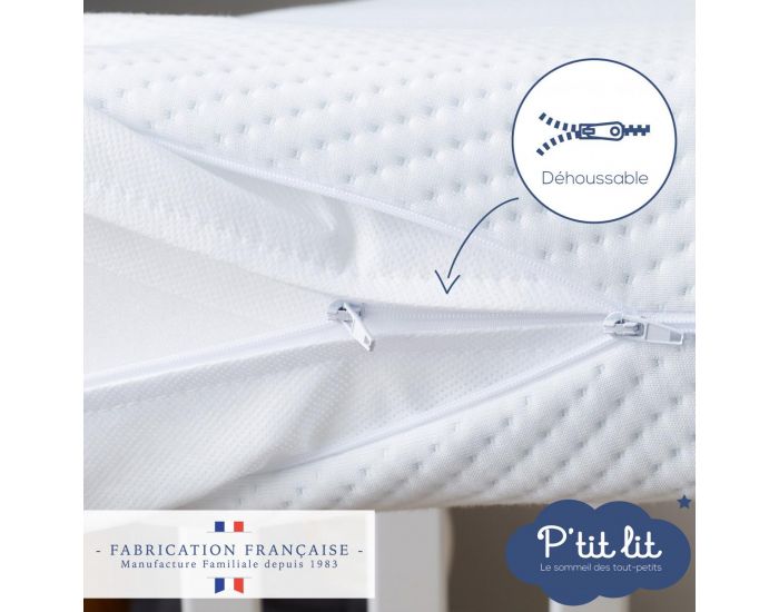 P'TIT LIT Matelas B�b� Allergostop� - R�versible et D�houssable - 12 cm (4)