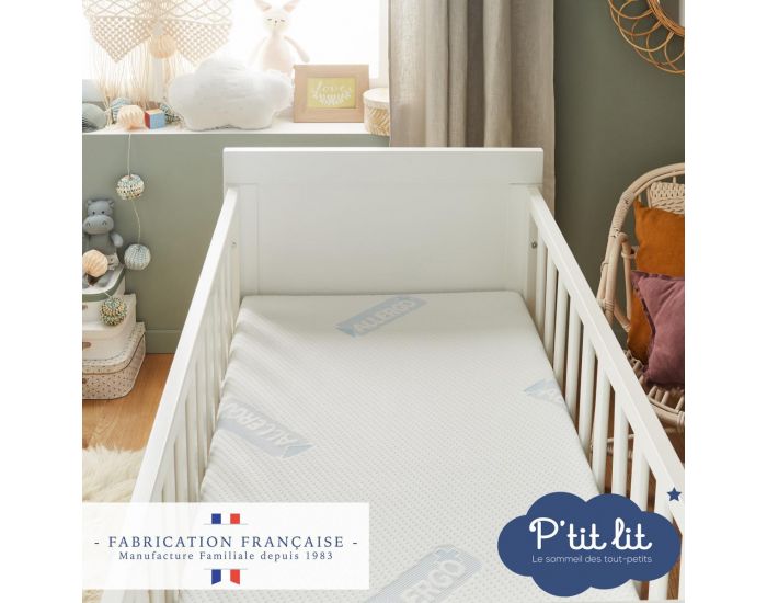 P'TIT LIT Matelas B�b� Allergostop� - R�versible et D�houssable - 12 cm (5)