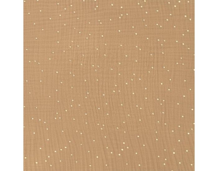 CRAFT LOOM Coupon de Tissu - Double Gaze de Coton - Tailles Sur-mesure - Camel � Poids Or Glitter (1)