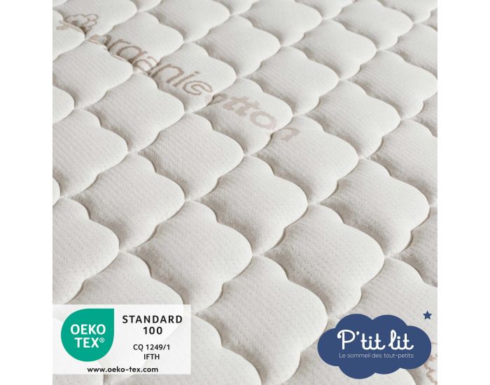 P'TIT LIT Matelas Bb Coton Bio - Rversible et Dhoussable - 10 cm (3)