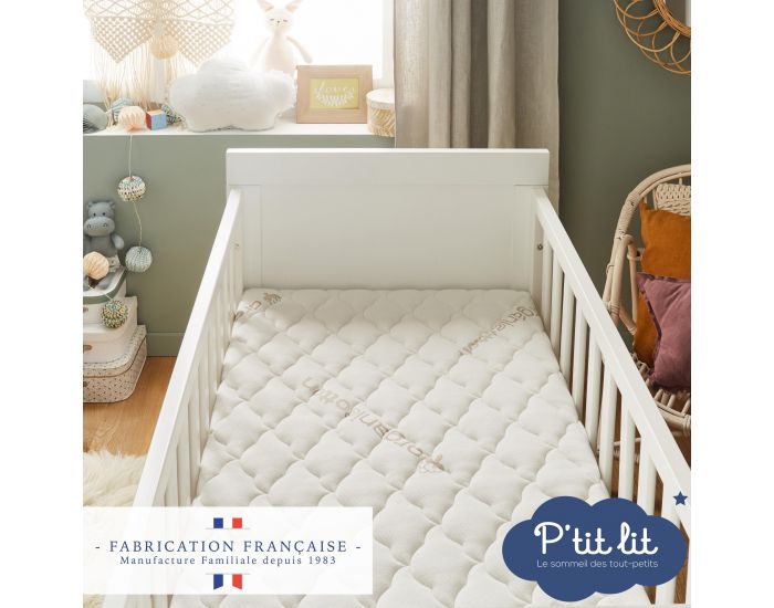 P'TIT LIT Matelas Bb Coton Bio - Rversible et Dhoussable - 10 cm (5)