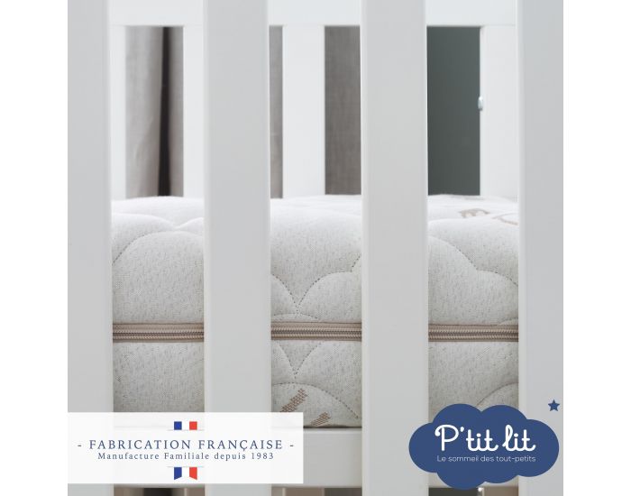P'TIT LIT Matelas Bb Coton Bio - Rversible et Dhoussable - 10 cm (6)