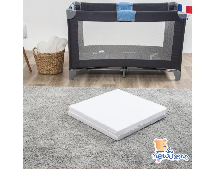 LES NOURSONS Matelas B�b� de Voyage - Pliant et D�houssable - 60x120cm - 4 cm (4)