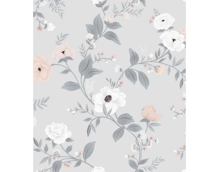 LILIPINSO Papier Peint - Grace - Rosier - Gris  Rouleau 10 m (1)