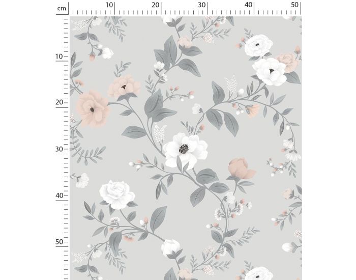 LILIPINSO Papier Peint - Grace - Rosier - Gris  Rouleau 10 m (2)