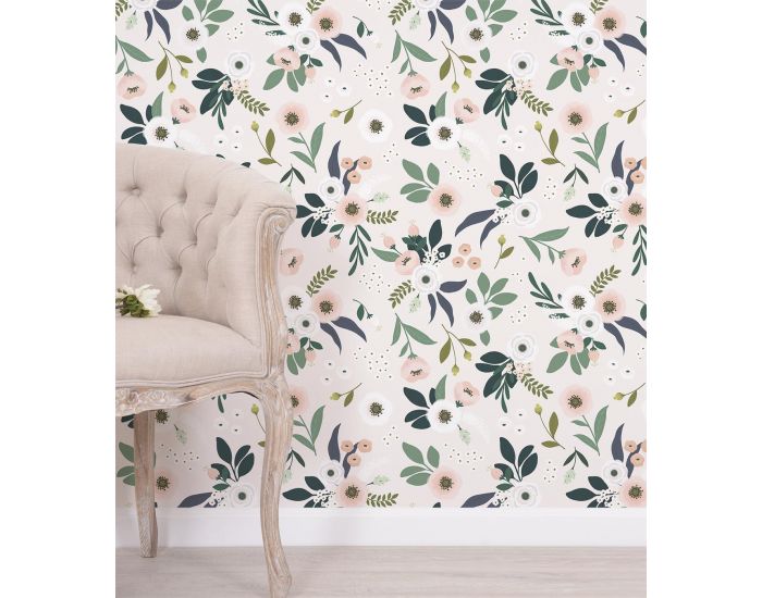 LILIPINSO Papier Peint - Wonderland - Fleurs d'An�mones - Rose Rouleau 10 m (4)