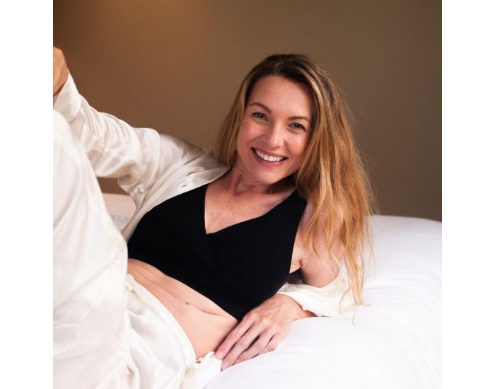MAMA HANGS Soutien-Gorge d'Allaitement Absorbant - Day n' Night - Noir S/M (1)