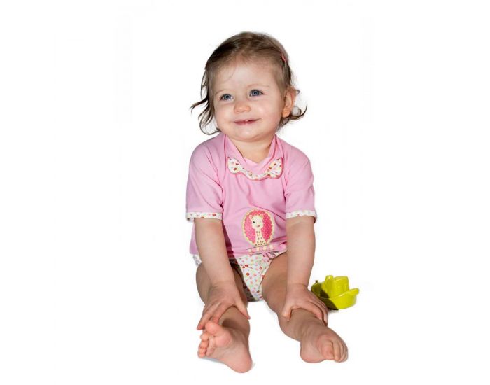 MAYOPARASOL Sophie la girafe Tshirt top anti UV manches courtes Rose (2)