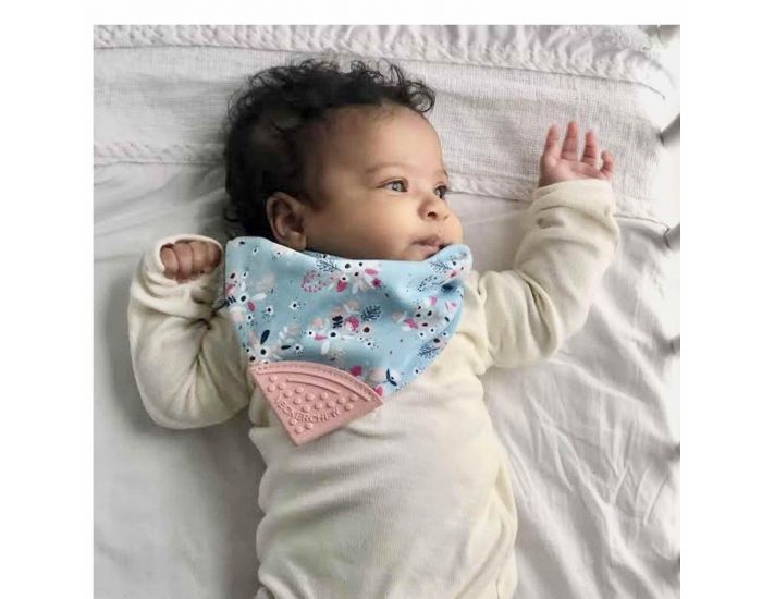 CHEEKY CHOMPERS Bavoir Bandana avec Embout de Dentition - Fleurs (1)