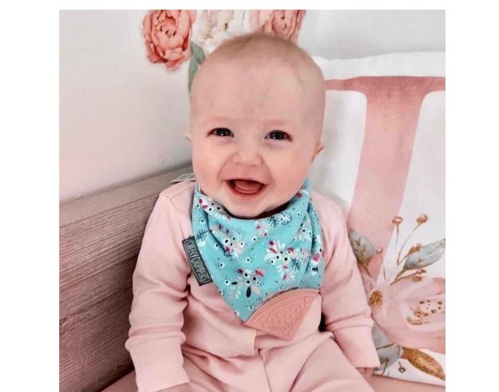 CHEEKY CHOMPERS Bavoir Bandana avec Embout de Dentition - Fleurs (3)