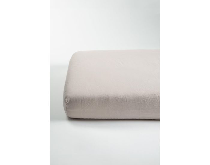 KADOLIS Drap Housse Enfant - Satin de Coton Bio Lav� - Lit 1 Personne - Lin 90 x 190 cm (1)