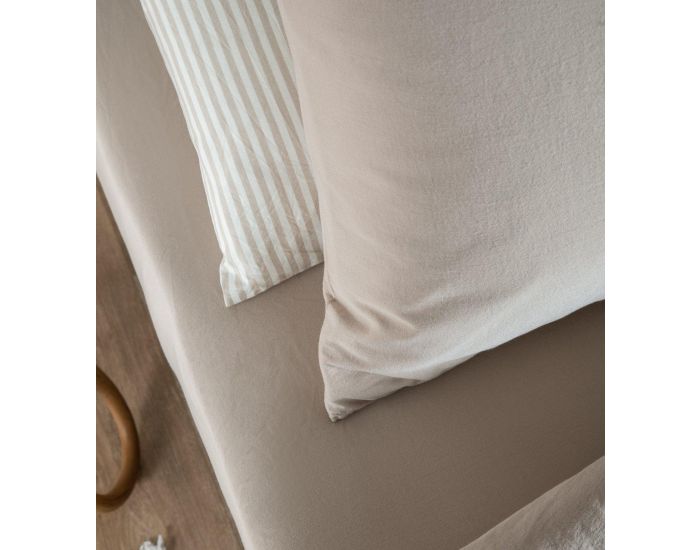 KADOLIS Drap Housse Enfant - Satin de Coton Bio Lav� - Lit 1 Personne - Lin 90 x 190 cm (3)