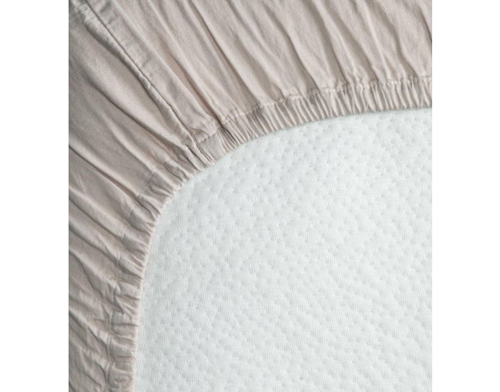 KADOLIS Drap Housse Adulte - Satin de Coton Bio Lav� - Lin (2)