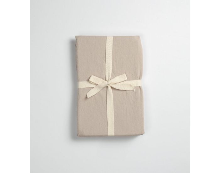 KADOLIS Drap Housse Adulte - Satin de Coton Bio Lav� - Lin (5)