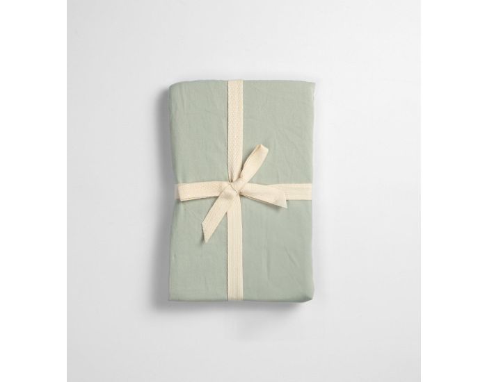 KADOLIS Drap Housse Adulte - Satin de Coton Bio Lav� - Tilleul (5)