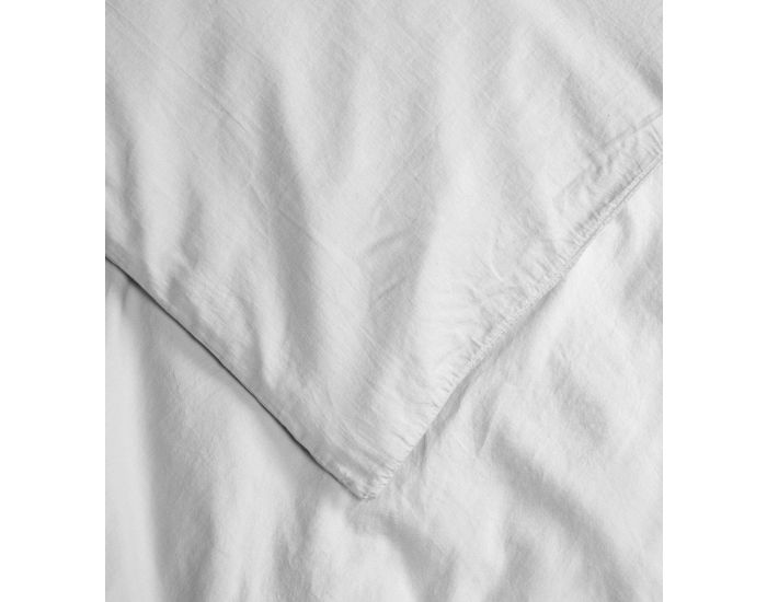 KADOLIS Housse de Couette Adulte - Satin de Coton Bio Lav� - Blanc Craie (3)