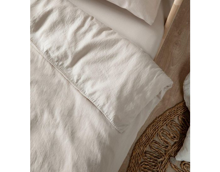 KADOLIS Drap Housse B�b� - Satin de Coton Bio Lav� - Lin (2)