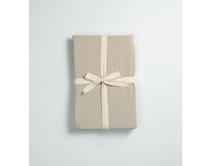 KADOLIS Drap Housse B�b� - Satin de Coton Bio Lav� - Lin (5)