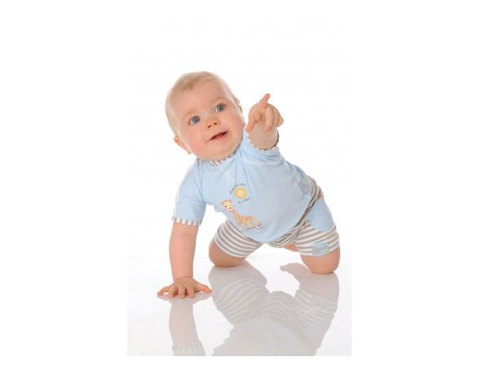 MAYOPARASOL Sophie la girafe Tshirt top anti UV manches courtes Bleu (3)