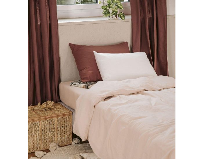 KADOLIS Taie d'Oreiller - 100% Coton Bio - 80 Fils - Rose Nude (2)