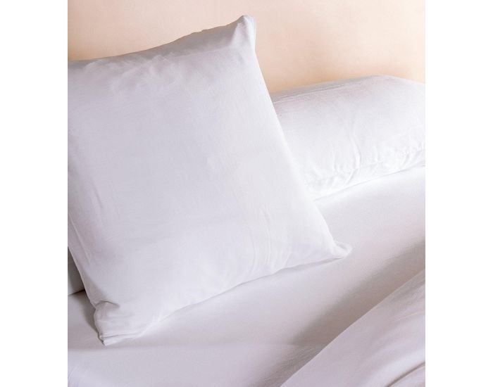 KADOLIS Taie de Traversin - 100% Coton Bio - 80 Fils - Blanc 140 cm (1)