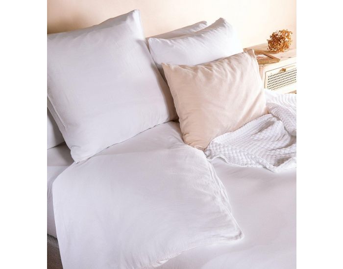KADOLIS Taie de Traversin - 100% Coton Bio - 80 Fils - Blanc 140 cm (2)