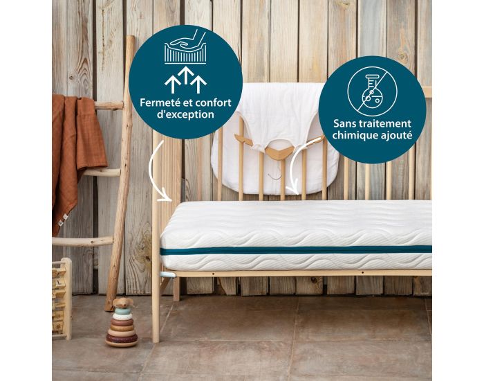 KADOLIS Matelas B�b� - Cocolatex - Version Fibres Recycl�es 60 x 120 cm (1)