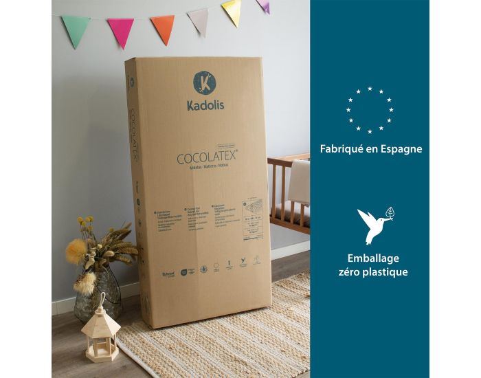 KADOLIS Matelas B�b� - Cocolatex - Version Fibres Recycl�es 60 x 120 cm (5)