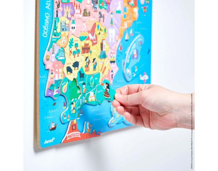 JANOD Puzzle Magn�tique - Carte P�ninsule Ib�rique - D�s 6 ans (2)