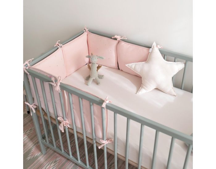 BEMINI Tour de Lit Parc + 6 Coussins Pady Jersey - 6 x 30 x 30 cm (2)