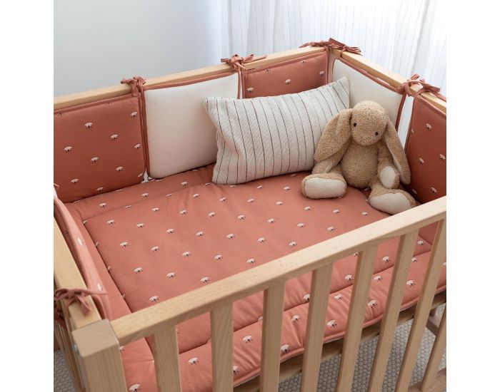 BEMINI Tour de Lit Parc + 6 Coussins Pady Jersey - 6 x 30 x 30 cm (10)