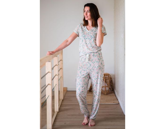 KADOLIS Pantalon de Pyjama - Femme - en Coton Bio et TENCEL - Sonora - Liberty S (6)