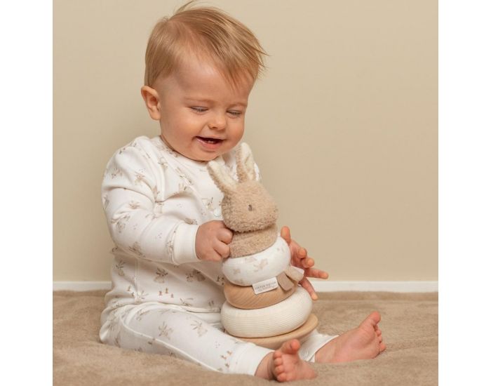 LITTLE DUTCH Tour d'Anneaux � Empiler - Baby Bunny - D�s 12 mois (1)