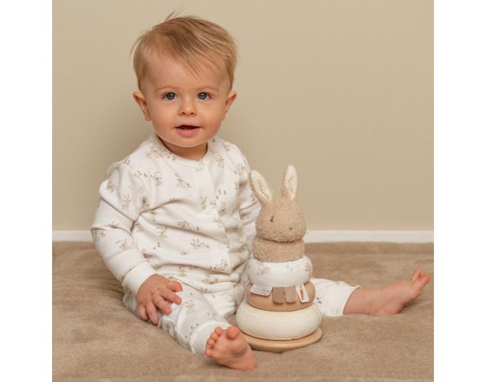LITTLE DUTCH Tour d'Anneaux � Empiler - Baby Bunny - D�s 12 mois (2)