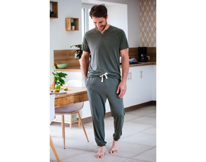 KADOLIS Haut de Pyjama -  Homme  - en Coton Bio et TENCEL -  Sonora -  Gris (4)