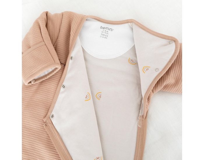 BEMINI Gigoteuse avec Moufles Pady Waffle Jersey - Bio - Hiver - Tog 2.5 - 1 � 4 Mois  (12)