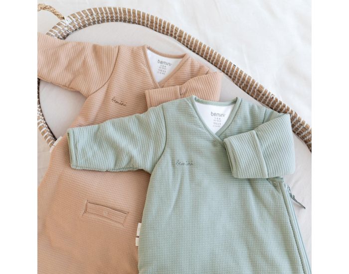 BEMINI Gigoteuse avec Moufles Pady Waffle Jersey - Bio - Hiver - Tog 2.5 - 1 � 4 Mois  (8)